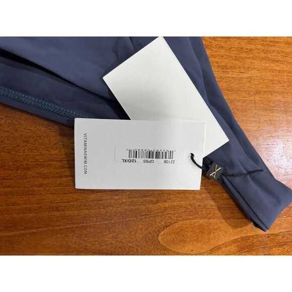 Vitamin A Bikini Bottom Women's Size 12 XL Blue High Leg Cheeky NWT Spring Break - Picture 3 of 5